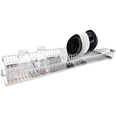 Imagem de Escorredor Pratos Embutir Fixo 97cm Bandeja Jomer Inox 3074, Inox