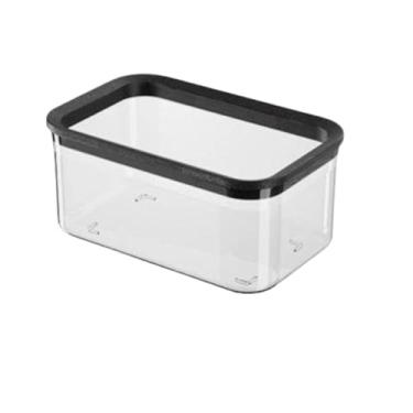 Imagem de Conjunto 3 Potes Herméticos de Plástico PP, Tampa com Vedação em Silicone, Transparente com Tampa Preta, 750ml, 1700ml, 2600ml, Livre de BPA