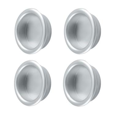 Imagem de MOROBOR Maçaneta de porta deslizante redonda autoadesiva, 4 peças de puxador de dedo de porta de armário de plástico invisível para armário de gaveta de celeiro deslizante (cinza prata)
