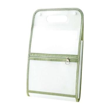 Imagem de Organizador de saco de arquivo estilo mão, 13 alças A4 separadas, armazenamento de dados de papel de teste de professor(Verde (vertical))