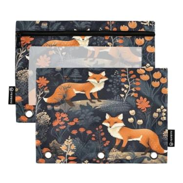 Imagem de Wassud Duas Raposas Pacote com 2 Pastas de Fichário Pastas de Bolso com 3 Furos, Pasta Organizadora de Fichários para Casa, Escritório