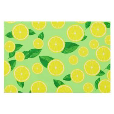 Imagem de CEBUGI Tapete de área 60 x 90 cm macio lavável tapete antiderrapante com suporte de borracha tapetes de área de limão para sala de estar, quarto, decoração de casa