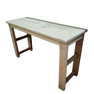 Imagem de banquinho de madeira maciça resistente envernizado cor cerejeira banco de madeira para Sala, Quarto e Entrada(Sem verniz)