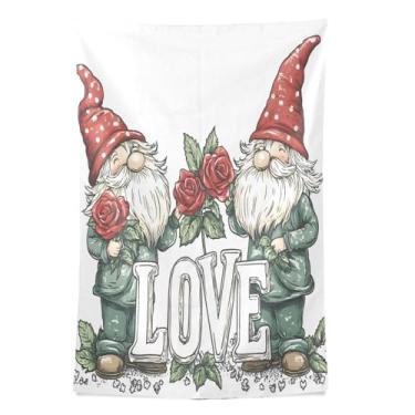 Imagem de STAYTOP Tapeçaria de parede de gnomo fofo para decoração de casa, decoração de dormitório, sala de estar, quarto, tapete de parede (90 × 60 pol)