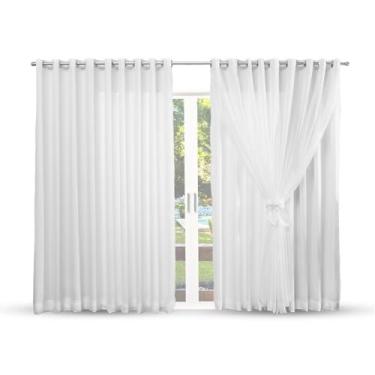 Imagem de Cortina Premium de Microfibra com Voil 5,00 x 2,70 | Elegância para Quarto e Sala