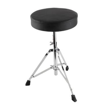 Imagem de YOUTHINK Trono de Tambor Universal, Banco de Assento de Tambor Redondo Acolchoado Com Pernas de Aço Inoxidável de Suporte único e Pés de Borracha Antiderrapantes, 5 Níveis de Altura Ajustáveis