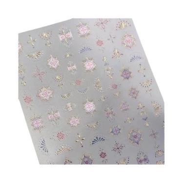 Imagem de Adesivos De Unhas 5D Em Forma De Cetro Dourado, Padrão Luxuoso De Pedr