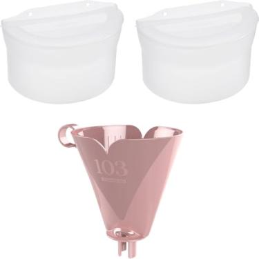Imagem de Kit com 1 Suporte de Filtro de Café Rosa 103 + 2 Saleiro Plástico 885ml Atóxico