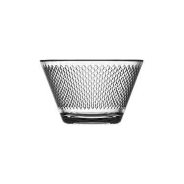 Imagem de Conjunto de 6 Bowls em Vidro Zig, 300ml, Transparente, Design Moderno com Textura em Relevo, 6,5 x 10,5 cm, para Saladas, Sobremesas e Petiscos