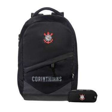 Imagem de Kit Corinthians Timão Mochila Esportiva + Estojo Duplo - Xeryus