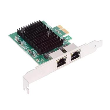 Imagem de NFHK Duas portas 2500Mbps 2,5Gbps para PCI-E PCI Express 1x GBE Gigabit 1000Mbps Ethernet Network LAN adaptador para placa-mãe de mesa
