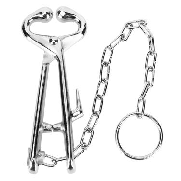 Imagem de aqxreight Nariz de Vaca Com Corrente de Aço para Ferramentas de Etiqueta Auricular para Vacinador de Gado Agrícola, o Uso do Tempo é Temperado Nariz de Vaca ChumboNariz de Gado ChumboAço de