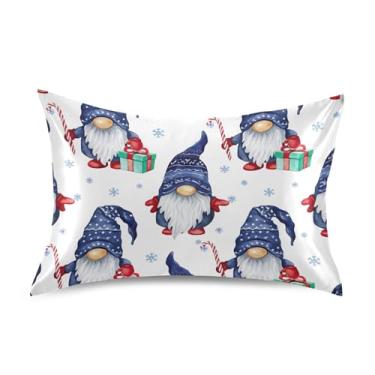Imagem de Gnomos de Natal Branca Neve Cetim Fronhas Impressão Refrescante King Queen Travesseiros Padrão Slips Personalizado Soft Bed Fronha Tamanho Padrão 66.0 cm x 50.8 cm