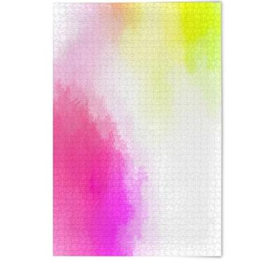 Imagem de Quebra-cabeças coloridos com estampa rosa amarela 500 peças para adultos, animais fofos, flores, arte, natureza, presentes engraçados, 500 peças, 52 x 37,8 cm