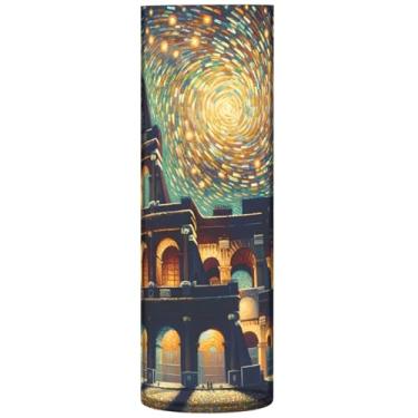 Imagem de Vasos de flores de cilindro romano de noite estrelada para centros de mesa, vasos altos personalizados para decoração de quarto moderna, 30 x 9,9 cm