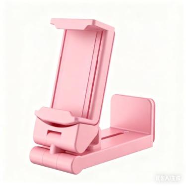 Imagem de Suporte de telefone para aparelhos de avião para uso em voo, suporte universal de bolso com rotação de 360 graus para visualização com as mãos livres, acessório essencial de viagem de avião (rosa)