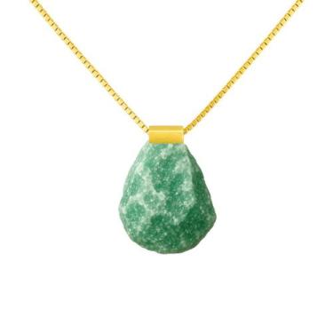 Imagem de Colar Deusa Quartzo Verde - Cristal Natural, Banho Ouro 18k