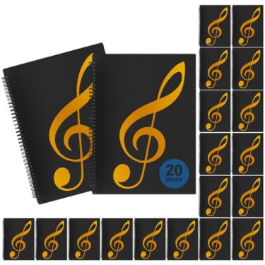 Imagem de Pasta de partitura, página de partitura 20 x 28 cm, suporte para partituras permite anotações, organizador de fichário de partituras em espiral de 40 páginas, armazenamento de partituras (pacote com