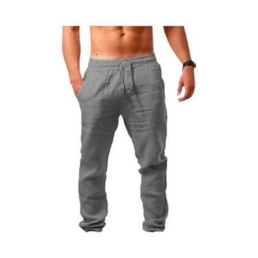 Imagem de Calças De Verão Para Homens, Respirável, Em Algodão E Linho, Joggers C