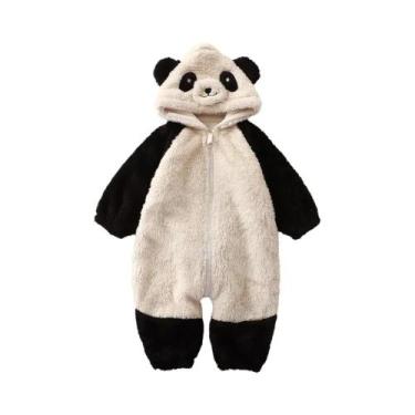Imagem de Macacão Com Capuz De Panda Para Bebês De 0 a 36 Meses, Macacão De Inve