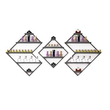 Imagem de Prateleiras de metal para guardar esmaltes de parede, prateleira de esmalte de metal e suporte de óleo essencial, usado em salão de beleza, perfume doméstico/cosméticos/suprimentos de beleza/coleção