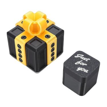 Imagem de fosa Caixa de Presente de Brincadeira de Impressão 3D, Desafio de Descriptografia de Caixa de Presente Surpreendente e Irritante, para Aniversário, Natal ou de Embalagem de (Ouro Preto)