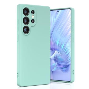Imagem de Boaixiaen Capa para celular compatível com Samsung Galaxy S25 Ultra, de silicone líquido, fina, macia, TPU e proteção total à prova de choque para Galaxy S25 Ultra 5G de 6,9 polegadas (menta)
