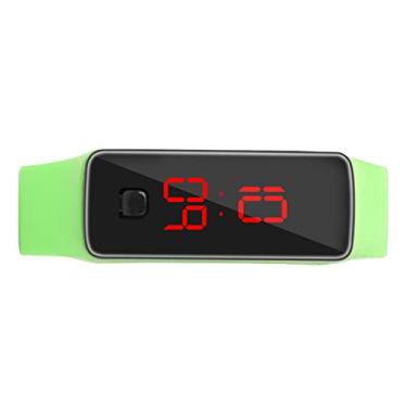 Imagem de Generic Relógio Esportivo Digital LED Pulseira de Silicone Display Eletrônico de 12 Horas para Entusiastas de Fitness Em Corrida Ao Ar Livre Preto (Verde claro)