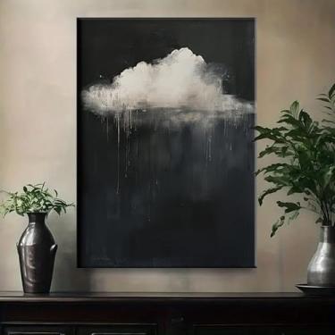 Imagem de 1 peça de pintura impressa, vintage Dark Academia Rain Cloud Canvas Wall Art, Pôster educacional sem moldura para escritório doméstico moderno, arte contemporânea de apartamento. (Observação: sem