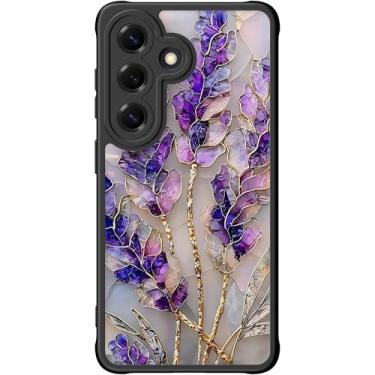 Imagem de DEENAKIN Capa fofa para Samsung Galaxy S26, capa rígida floral estética, compatível com Magsafe, capa protetora de telefone fina retrô moderna e exclusiva para mulheres e meninas, lavanda roxa