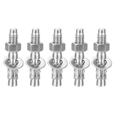 Imagem de DTGN Âncoras de cunha de 9,5 cm x 6,5 cm - Pacote com 5 - Bom para cimento e parede de concreto - Fixadores de tubo de expansão de parafuso de aço inoxidável 304 zincados