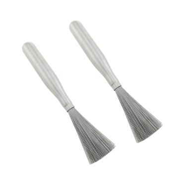 Imagem de ZYAMY 2 peças de escovas de aço inoxidável para lavar louça, ferro fundido, metal, aço, lã, para casa, cozinha, panela, ferramentas de remoção de manchas