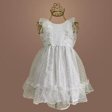 Imagem de Vestido Bebê Passos Organza Plumetis - Estilo Clássico e Elegante para