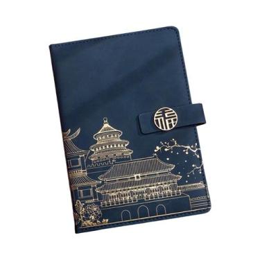 Imagem de Caderno Planner De Couro A5 Estilo Chinês Com Fivela De Ferro Reforçad