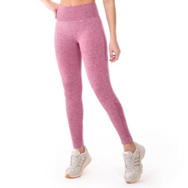 Imagem de Calça Legging Fitness Mescla Sem Costura Jacquard com Cós Alto Dusty P
