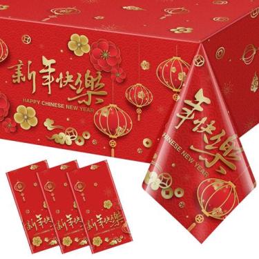 Imagem de Toalha de Mesa de Plástico YIDAKO - Ano Novo Chinês 2025 (274x137cm)