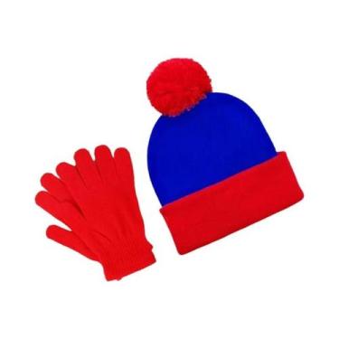 Imagem de Conjunto De Gorro De Tricô Quente De Inverno E Luvas Para Homens E Mul