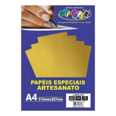 Imagem de Papel Lamicote Ouro Minas A4 250g 10fls - Off Paper