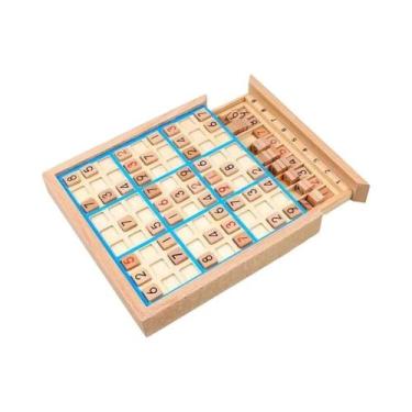 Imagem de Jogo Educacional De Lógica Sudoku De Madeira Montessori, Quebra-Cabeça