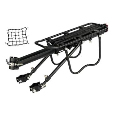 Imagem de Generic Suporte para alforjes traseiros de bicicleta, fácil de instalar, com rede de carga, suporte removível, bagageiro para cicloturismo com de