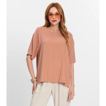 Imagem de Blusa Feminina Manga Curta Endless Marrom, M, Marrom