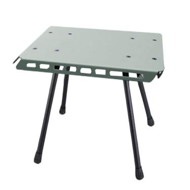 Imagem de Banco de camping dobrável leve uso duplo com altura ajustável cadeira mesa piquenique pés anti-derrapantes estrutura resistente para praia viagens pátio festa churrasco ferro portátil