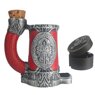 Imagem de TCGADVN Conjunto de caneca DND com torre de dados, copo de dados DND com armazenamento, suporte para bebidas 12/473 ml, acessórios DND para jogadores, melhor presente para amantes de jogos RPG