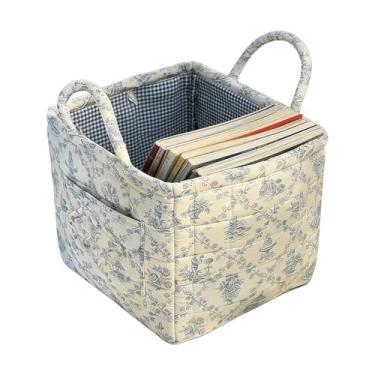 Imagem de Cestos De Roupa Acolchoados | Organizador De Brinquedos Com Estampa Floral Boho | Caixa Organizadora de Lavandaria com Alças,para Casa Sala de Estar Quarto de Bebé Guarda-Roupa Fraldas Brinquedos Roup