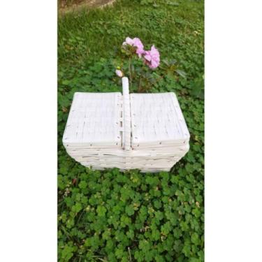 Imagem de CESTA DE PIQUENIQUE FIBRA SINTETICA 22x15x11 - MINI(Branca)