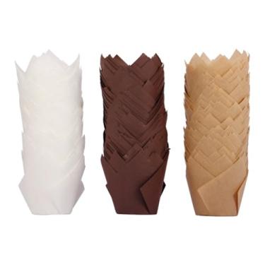 Imagem de Tulip Cake Cupcake Muffin Baking Liner Goblet Holder Papel resistente a gordura sueco Design elegante Robusto Resiliente para Festas Mesas de sobremes