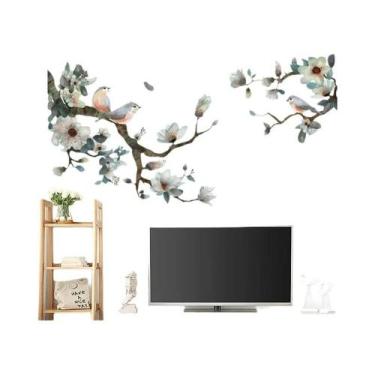 Imagem de Adesivos De Parede De Flor De Pêssego Autoadesivos Fundo Floral Para D