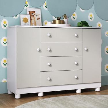 Imagem de Cômoda Infantil 125cm 2 Portas e 4 Gavetas Allegra Multimóveis MP4445
