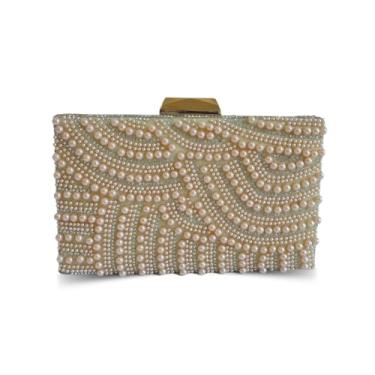 Imagem de Bolsa Clutch Carteira Mão Festa Blogueira Ostentação Olivia (Pérola)