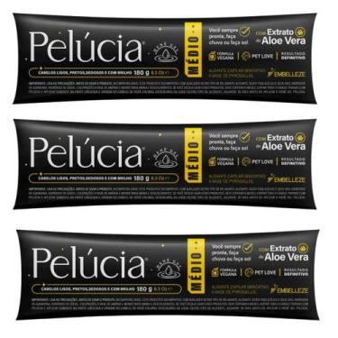 Imagem de Alisante Henê Pelúcia Medio BISNAGA 180g Kit C/ 3un